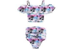 DNFUN Girls Bathing Suits Two Piece Kids Swimsuits Summer Beach Swimwear