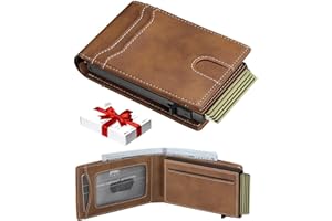 furid Card Wallet For Men Slim: Smart Rfid Minimalist Front Pocket Pop Up Wallet with ID Window - Gifts for Husband Father at Birthday Anniversary