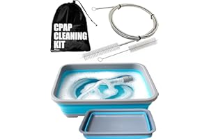 RAWROCK CPAP Cleaning Kit Hose and Mask for CPAP Hanger Dryer with 6.9 ft Thick Wire Brush, Collapsible Wash Basin, Compatible with 22mm and 15mm Hose, Extra Soft Bristles Cleaner CPAP Supplies