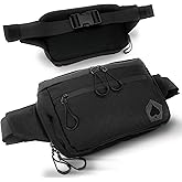 HighSpeedDaddy Tactical Fanny Pack – Waterproof Fanny Belt Bag Pack with Adjustable Waist - 500D Nylon with Quick-Access Pockets - Everyday EDC Pouch for Men & Women - Black