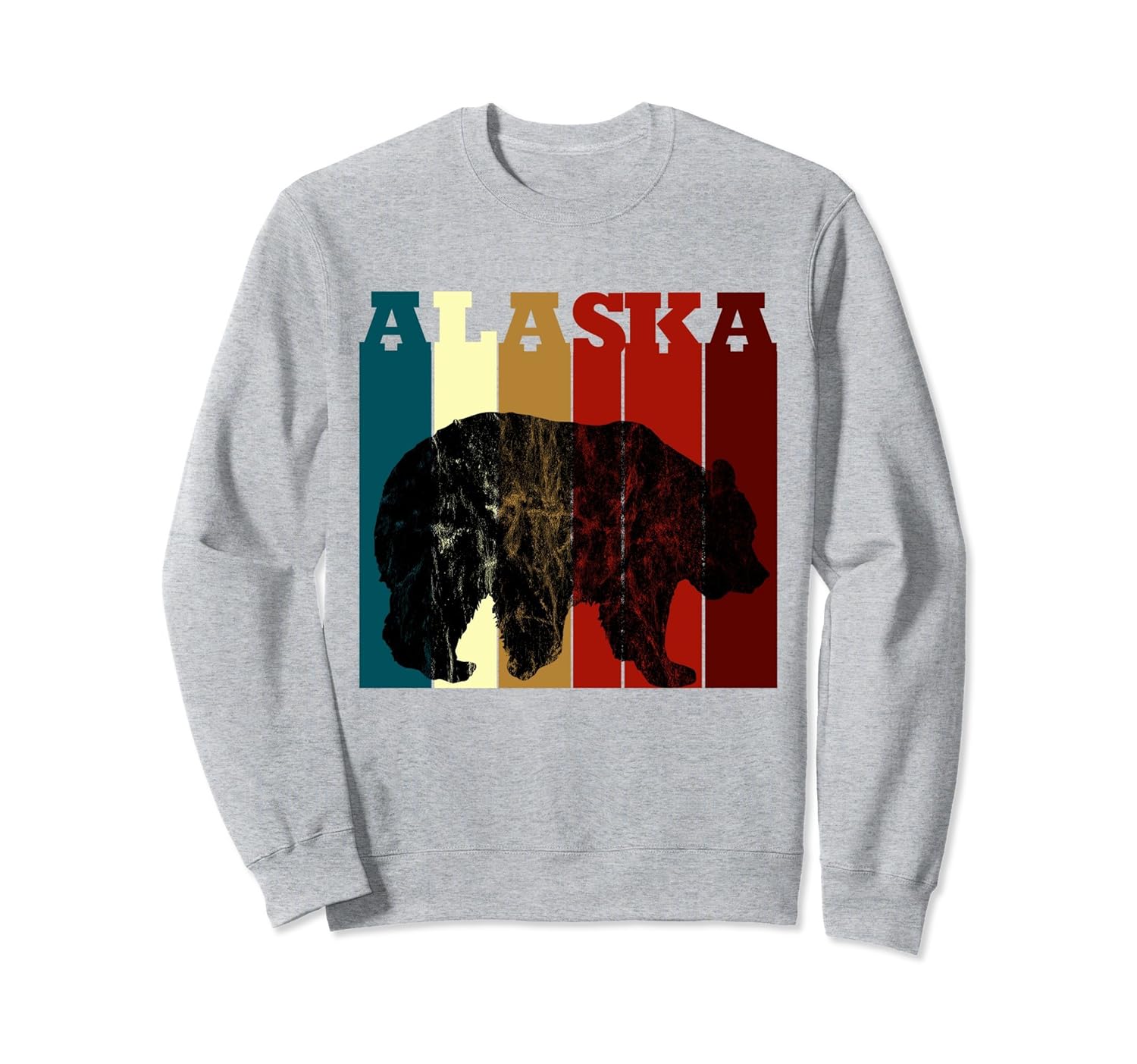 Alaska Bear Vintage Colors Retro Sweatshirt-anz