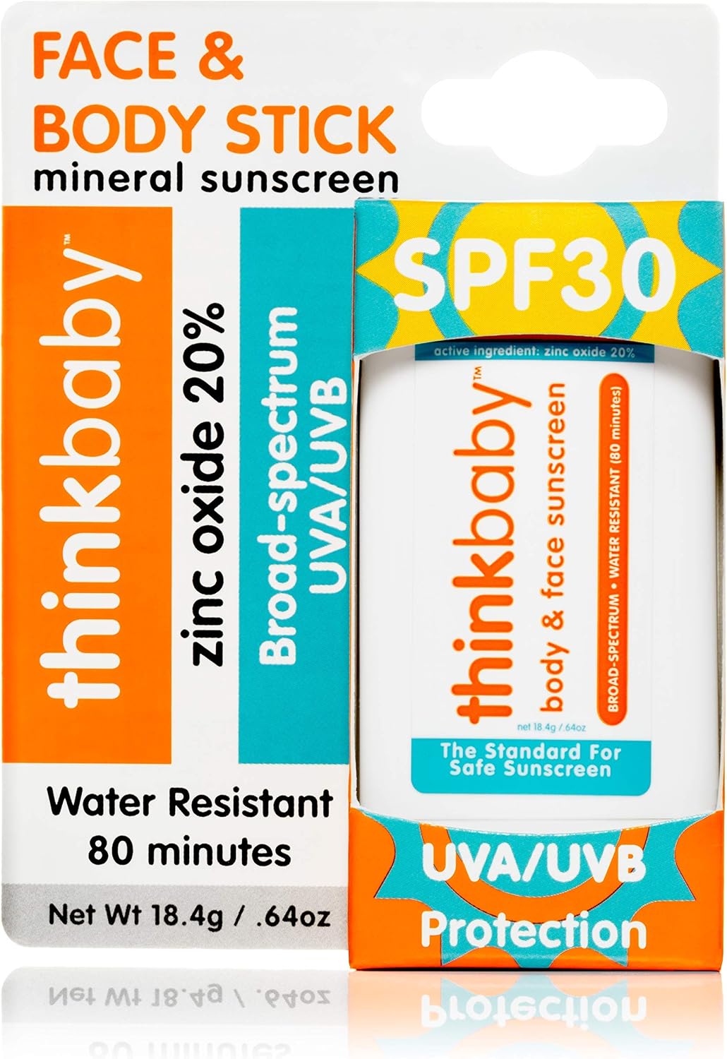 Thinkbaby SPF 30 Sunscreen Stick, Safe, Natural, Water Resistant Sun Cream for Babies Kids & Adults, Vegan - Image 4