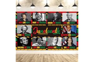 DREASMT Juneteenth Backdrop Banner Decorations Freedom Day Banner, Happy Juneteenth Day Decorations June 19th 1865 Black American Independence Juneteenth Day Background Banner Decorations