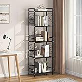 JSB 5 Tier Metal Bookshelf Bathroom Storage Standing Shelf Unit Kitchen Storage Organizer Display Rack Bookcases Shelves for 