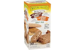 Nature Valley Biscuit Sandwich Variety, Almond Butter & Peanut Butter, 30 Count