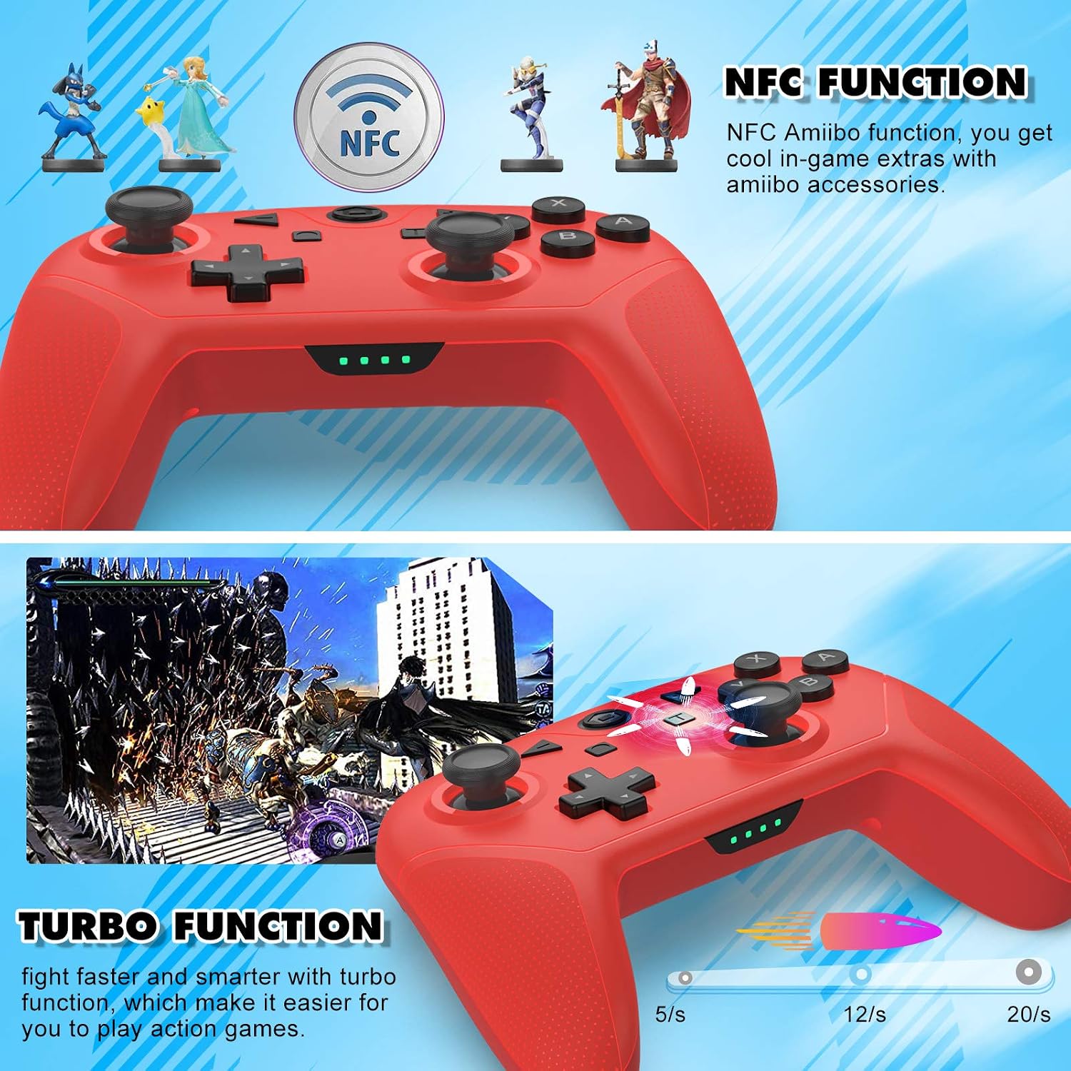 YTEAM Wireless Controller for Switch/Switch Lite,Wireless Switch Pro ...