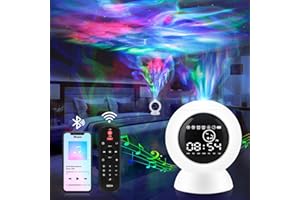 RTjoy LED Projection Alarm Clock, 3 in 1 Star Projector with LED Alarm Clock and Soothing White Noises, Remote Control Starry Sky Night Lights for Teen Kids Bedroom,School,Birthday,Holiday Gifts