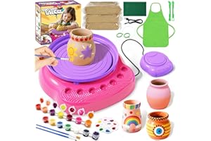 EINAILVK Pottery Wheel for Kids, Arts and Crafts for Kids Ages 8-12, Complete DIY Clay Wheel Pottery Kit for Beginners, Kid Crafts Gifts for Girl Toys Ages 6 7 8 9 10 11 12 13 Year Old Christmas Birthday