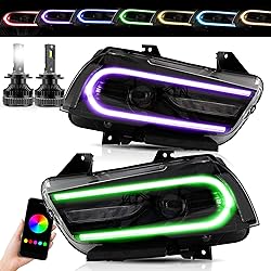 VLAND RGB Headlight Assembly w/LED D2S Bulbs