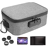 Large Smell Proof Carrier Bag with Basic 3 PCS Accessories, Water-Resistant file Organizers Conatiner Box with Combination Lock, Medicine Storage Case, Great Gift for Friends, Grey