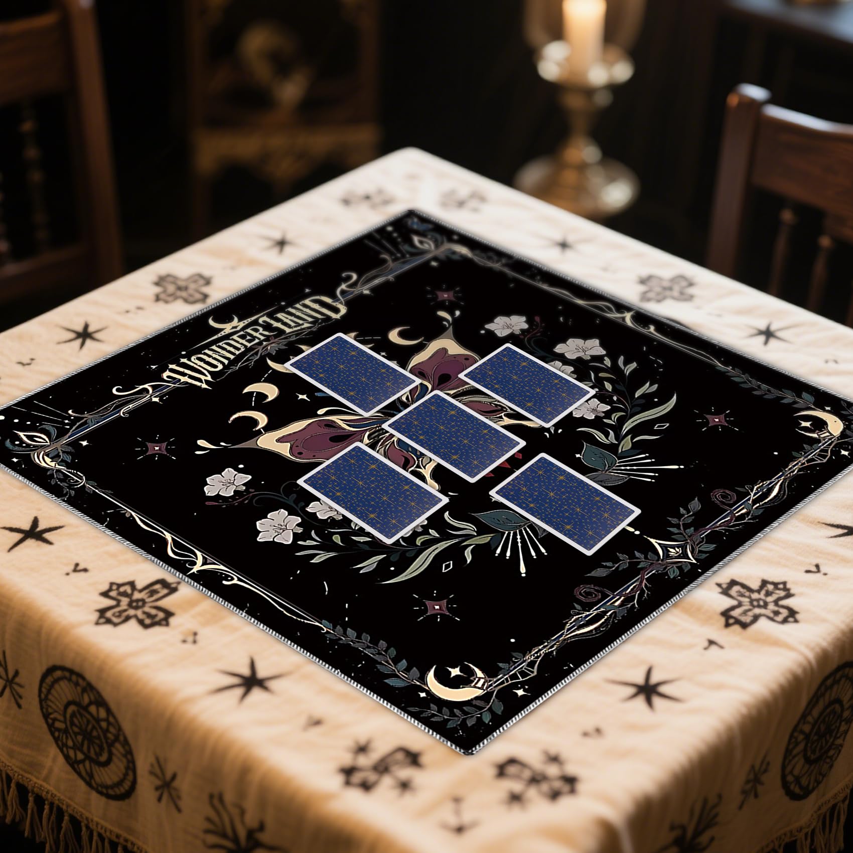 Knana Tarot Cloth Altar Cloth with Butterfly Pattern Tarot Card Mat Altar Cloth Witchcraft Tarot Cloth for Reading 23.5 X 23.5 inches