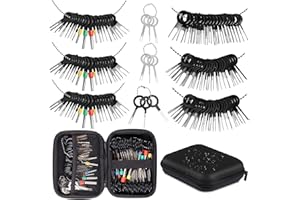 MWBFPAFC 121 PCS Terminal Removal Tool Kit Terminal Ejector Kit Depinning Key Tool Set Auto Electrical Wiring Crimp Connector Pin Repair Remover Key Tools Set for Most Car Connector Terminal