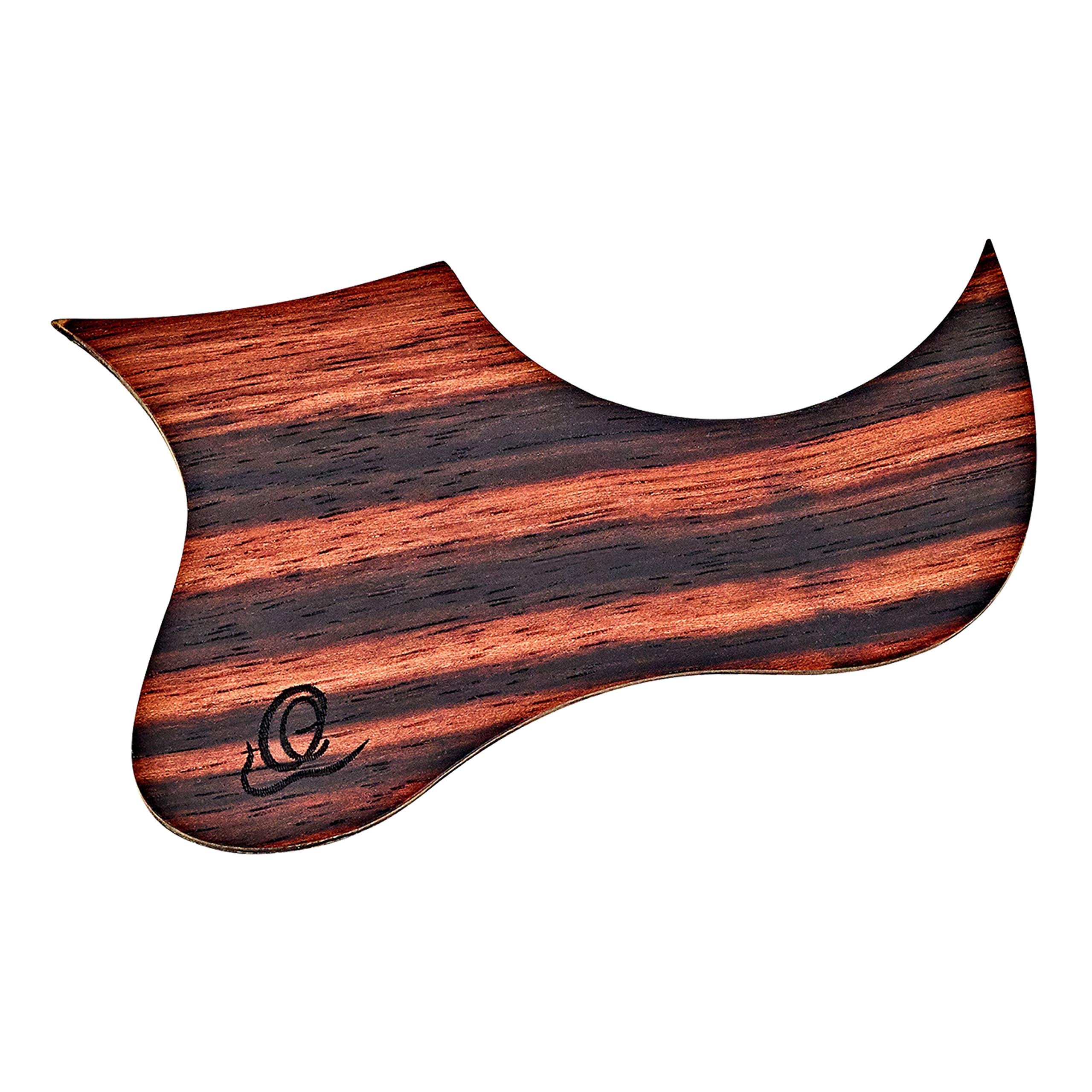 Ortega Guitars Wood Ukulele Pickguard – with Adhesive Foil, for Soprano and Concert Ukulele – Ebony, Natural (OWPSC-EB)