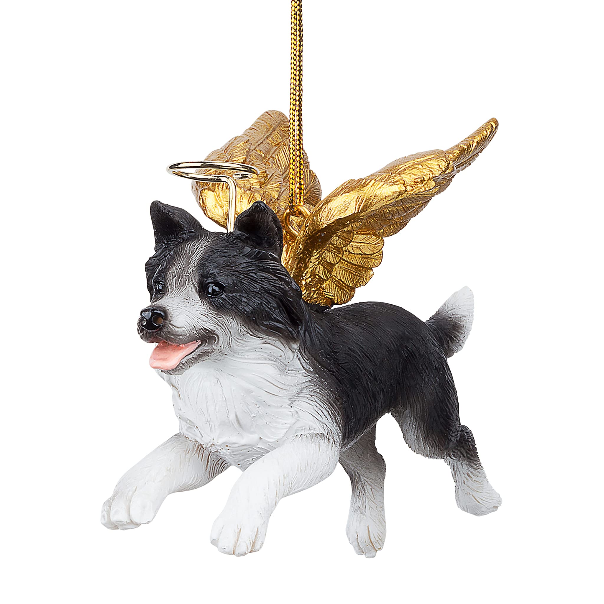 Design Toscano Christmas Tree Ornaments - Honor The Pooch Border Collie Holiday Angel Dog Ornament - Christmas Decoration