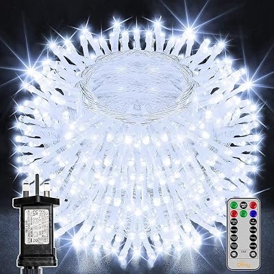 Ollny Christmas Tree Lights 30m 300 LED Mains Powered Remote Modes Timer