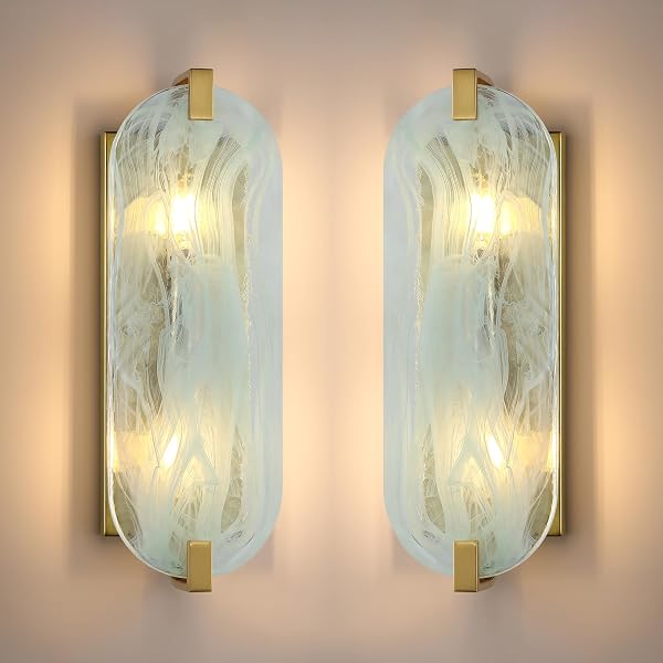 RAINLIGHTING 2 LIGHT OVAL GREEN GLASS BATHROOM WALL...