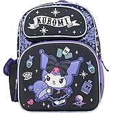 AI ACCESSORY INNOVATIONS Sanrio’s Hello Kitty Backpack for Girls, 16 Inch Kuromi, Kawaii School Bag with Flip Sequins & 3D Molded Front Pocket, Black