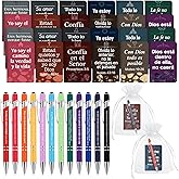 Fuyoooo 72 Pieces Regalos Cristianos En Español Regalos Para Christain Bible Spanish Gift Religious Notebooks and Pen with Bag Easter Baptism Graduation Gift for Women Men Church (Classic Style)
