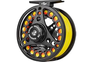 SF SF-001 Large Arbor Fly Fishing Reel with Aluminum Alloy Body 3/4wt 5/6wt 7/8wt Die Cast Pre-Loaded Fly Reel with Line Comb