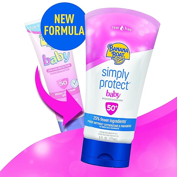 BANANA BOAT SUNCARE BANANA BOAT SIMPLY PROTECT MINERAL-BASED SUNSCREEN LOTION FOR BABY SPF 50+, 6 OZ