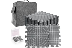 Yrangee Blocking mats for Knitting & Crochet Projects, 2 in 1 Double Side Extra Thick Knitting Blocking Mats with Circle and Lines Blocking Board with 150 T-Pins and Storage Bag