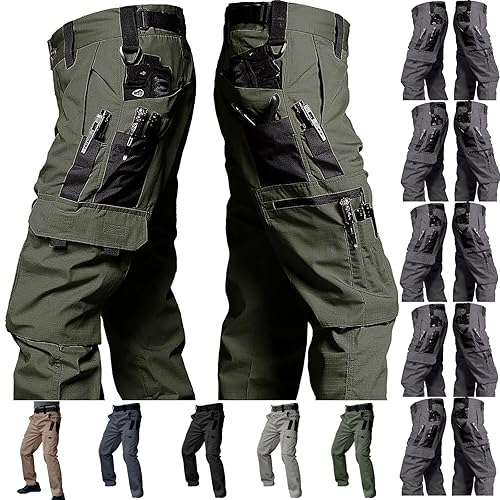 Waterproof Cargo Trousers for Men UK Fashion Jogger Tracksuit Bottoms Lightweight Hiking Outdoor Outfit Clothing Work Pants