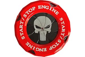 ERARISE Push Start Button Cover, Car Start Button Cover,Engine Start Stop Button Cover,Start Engine Button Cover, Red Automotive Start Stop Button Cover,Skull Cool Interior Car Decor Stickers Gift for Men