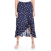 Max Studio Womens Floral Print Ruffle Hem Maxi Skirt