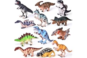FUN LITTLE TOYS Dinosaur Wind Up Toys, 12 PCS Dino Toys for Birthday Gifts Bulk Flip Walking Jumping Clockwork,Dinosaur Theme Party Favors,Kids Prizes,Treasure Box Toys,Dinosaur Toys for Kids 3-6
