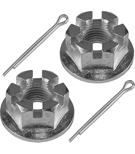 Set Of 2 Castle Nuts & Pins For Front Or Rear Axle – Honda FL400R Pilot 1989-1990 – Caltric