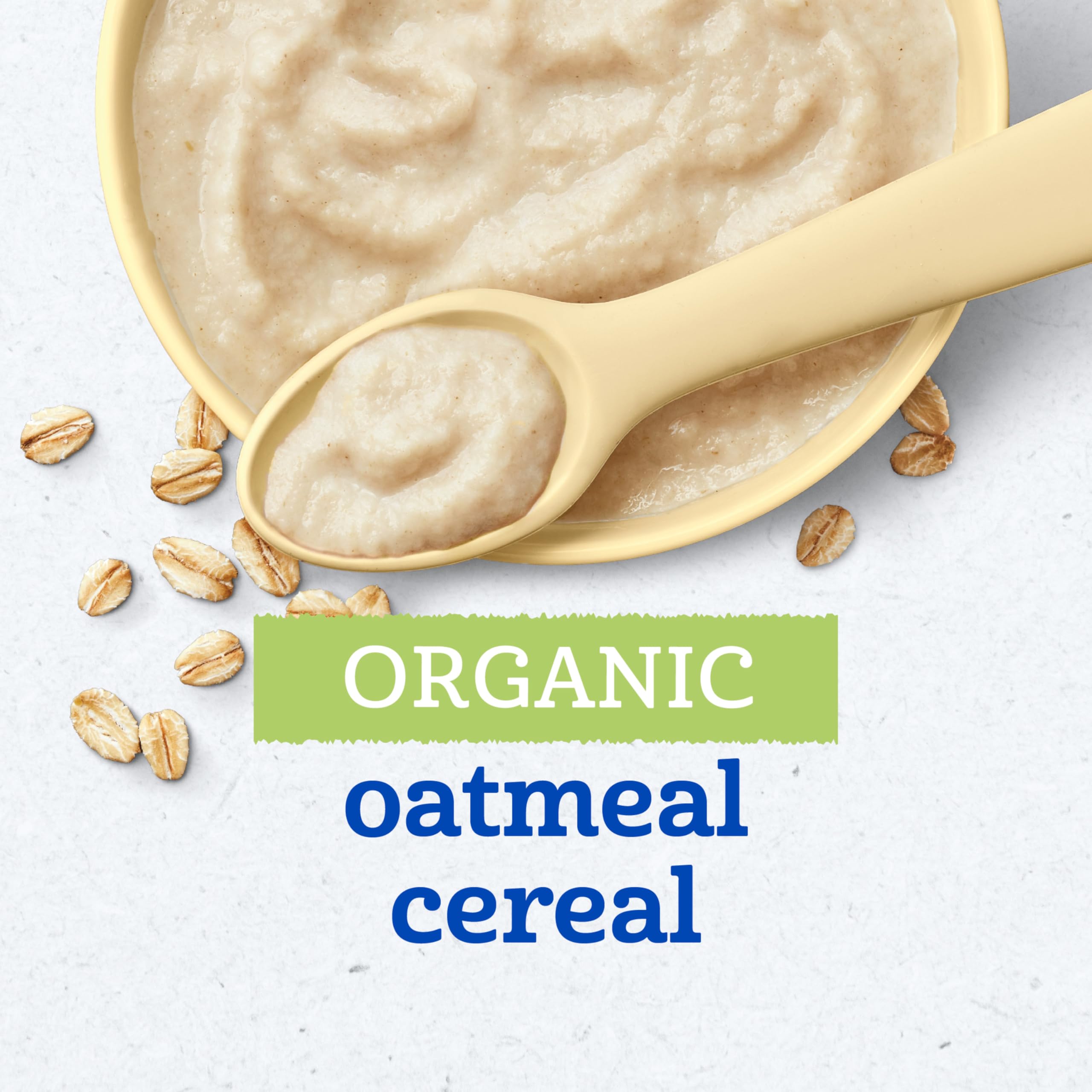 Gerber Stage 1 Baby Food, Organic Baby Oatmeal Cereal, 14g Whole Grains, Iron, Zinc & Vitamin B12, Infant Cereal, 6-Pack