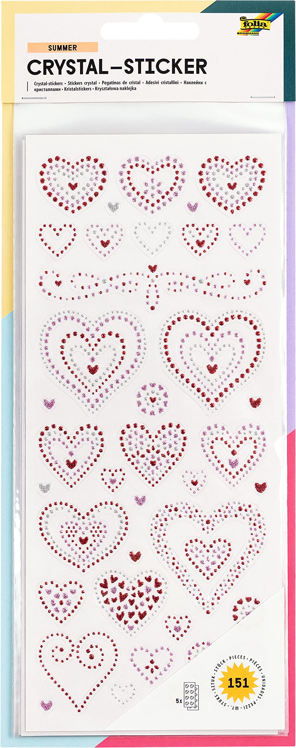 folia 1430 – Crystal Sticker Summer – High Quality Stickers with Polka Dot Glitter Motifs