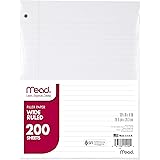 Mead Filler Paper, Loose Leaf Paper, Wide Ruled, 200 Sheets/Pack (15200)