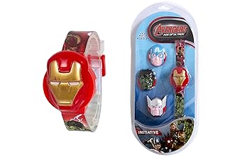 Rvold Avengers Watch - Iron Man Character Digital Dial Kids Watch with 3 Additional Top Screen Design