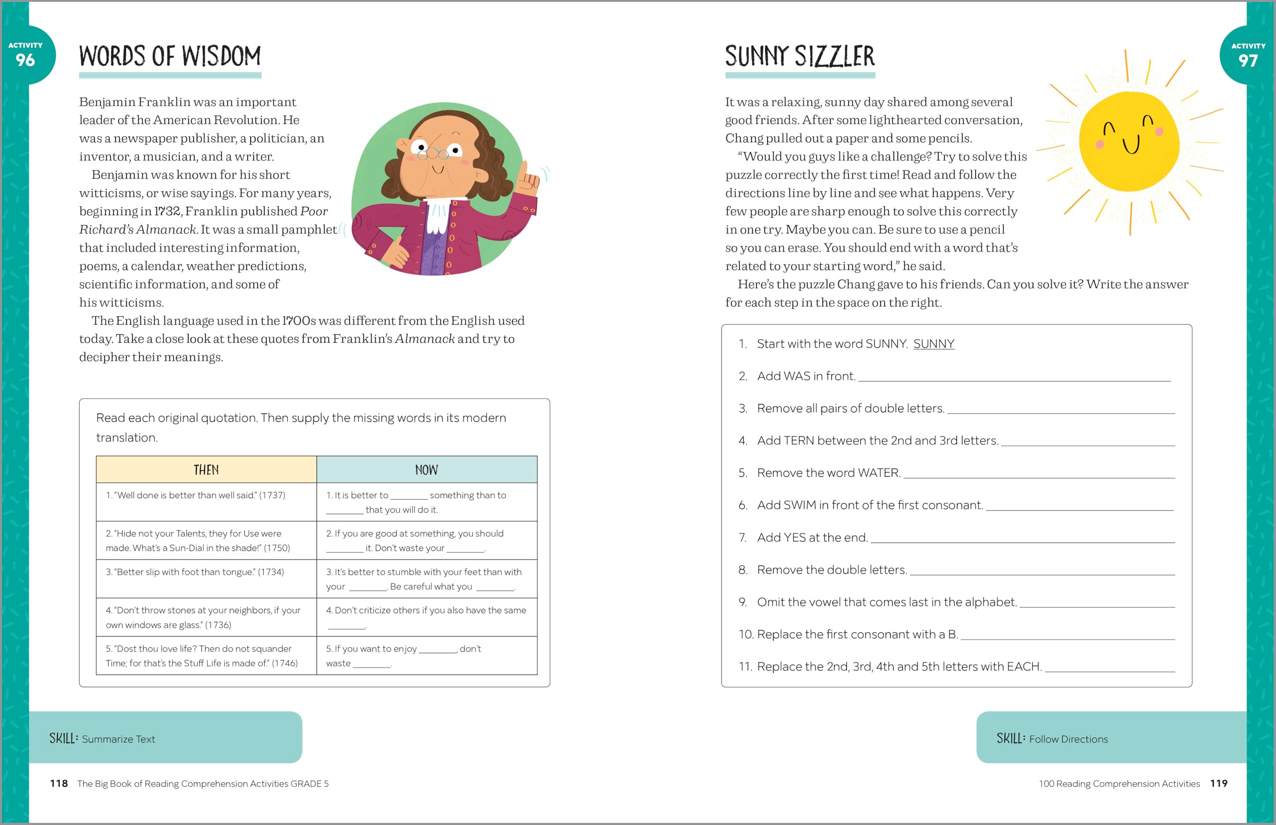 The Big Book of Reading Comprehension Activities, Grade 5: 100 Activities for After-School and Summer Reading Fun