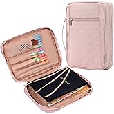 FINDCOZY Bible Cover for Women, Durable Carrying Book Case Church Bag for Biblical Accessories with Handle and Zippered Pocket, for Scriptures, Pink