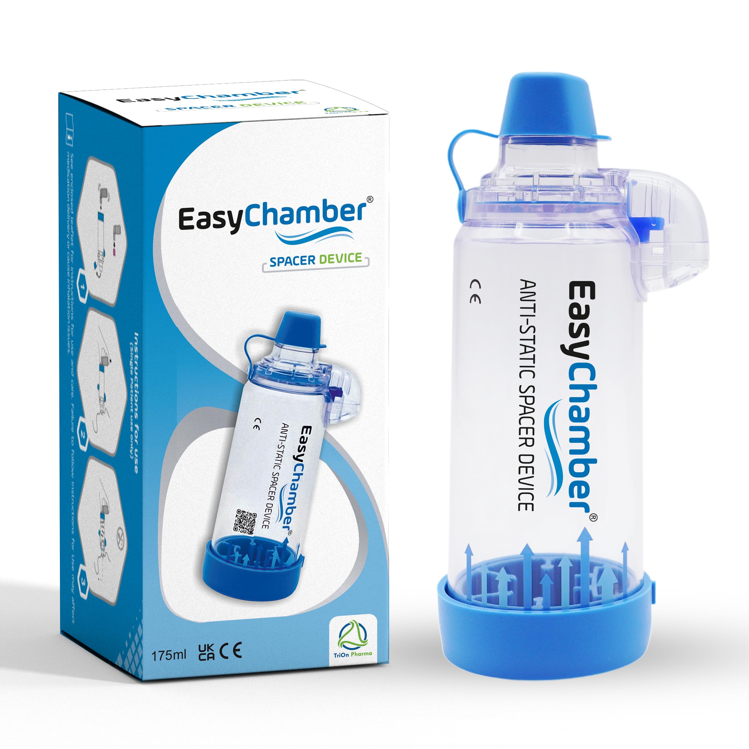 EasyChamber Anti-Static Spacer Device for Metered Dose Inhalers – Adult and Standard Options, Inhaler Chamber, BPA & Latex Free