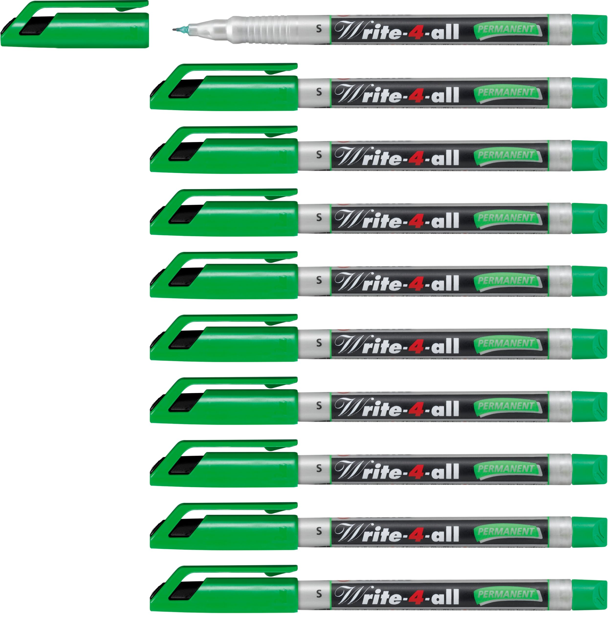 STABILO Permanent Marker Write-4-all - Super Fine - Box of 10 - Green
