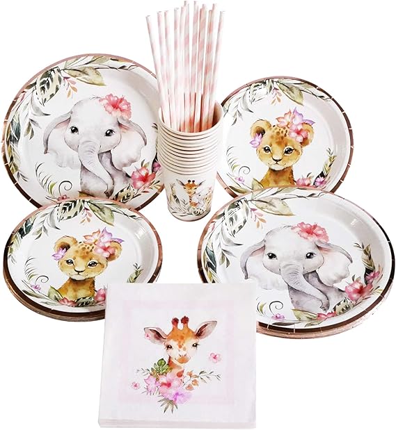 safari baby shower plates and napkins