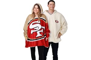 foco NFL Team Logo Reversible Oversized Sherpa Hoodie Sweatshirt Hoodeez
