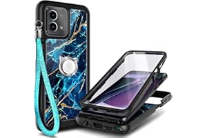 NGB Supremacy Case for Motorola Moto G Stylus 5G (2023), Full Body Protection with [Built-in Screen Protector] Ring Holder/Wrist Strap, Shockproof Bumper Durable Cover (Sapphire)