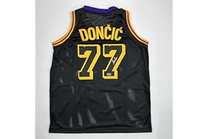 HOFSM.COM HALL OF FAME SPORTS MEMORABILIA Facsimile Autographed Luka Doncic Los Angeles LA Black Mamba Reprint Laser Auto Basketball Jersey Size Men's XL