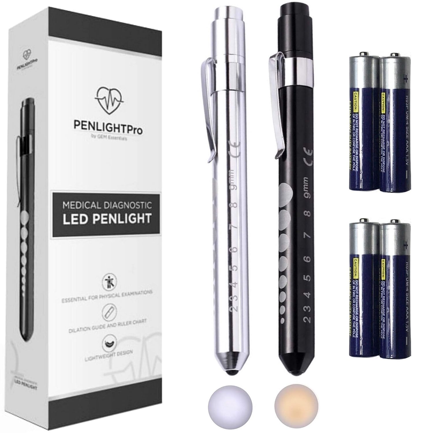 PENLIGHTPRO Medical Pen Lights for Nurses Doctors, 2 Sets