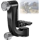 Leofoto Camera Gimbal Head, Carbon Fiber Adjustable Gimbal Head with 360&deg; Rotation Shooting, Arca-Swiss Clamp and 3/8"-16 Mounting Hole for Camcorder/Telephoto, Max Load to 25kg/55.12lb (PG-3-Black)