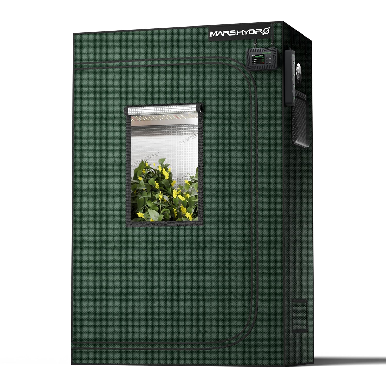 MARS HYDRO 4x2x6 Grow Tent Pro,48"x24"x71" 2000D Thickened Polyester Canvas & High Reflective Mylar, Larger Observation Window, Controller & Socket Hanger,for TSL2000/SP3000 Indoor Plant Growing Image