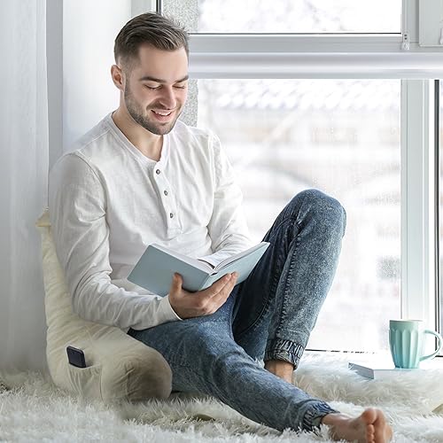 Keen Edge Home Reading Pillow with Arms and Pocket Shredded