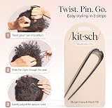 Kitsch French Hair Pins for Women Hematite 1pc Durable Metal Updo Pin view 7