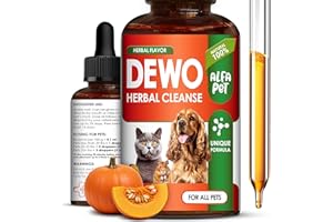 ALFA PET Cat & Dog Herbal Broad Spectrum Cleanser – Liquid Cleanse for Puppy & Kitten – Digestive Support & Better Nutrition Absorption for Pets – Wormwood, Pumpkin Seeds and Carrot in The Composition – 2 Oz