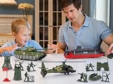 Crelloci Army Toys 18 PCS Submarine Diecast Military Tank Helicopter Playset view 3