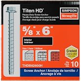 Simpson Strong-Tie THDB62600H Titen HD&reg; 5/8 in. x 6 in. Heavy-Duty Screw Anchor (10-Qty)